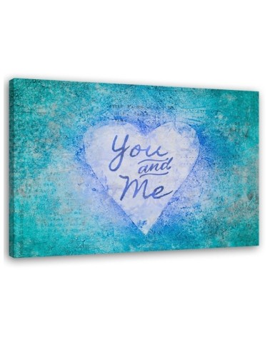 Obraz nowoczesny turkusowy - Napis You and Me  Andrea Haase