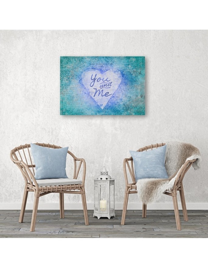 Obraz nowoczesny turkusowy - Napis You and Me  Andrea Haase