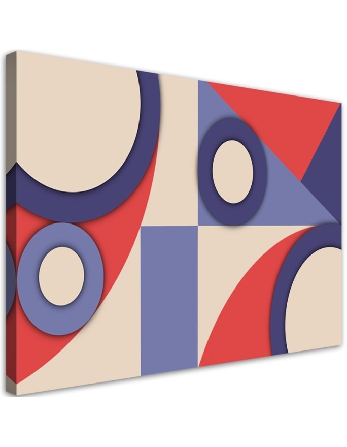 Obraz z figur geometrycznych - Foletowa abstrakcja do salonu
