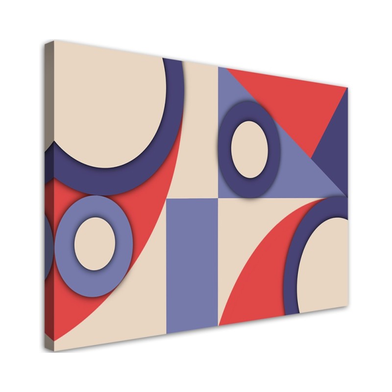 Obraz z figur geometrycznych - Foletowa abstrakcja do salonu