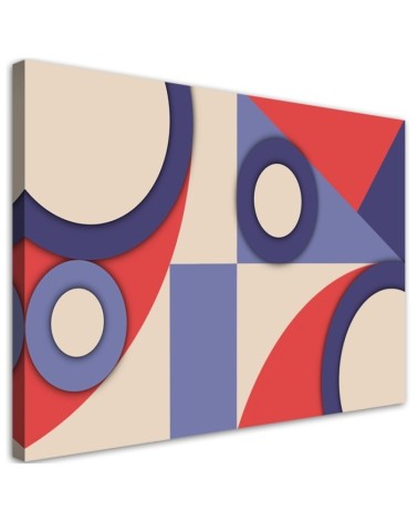 Obraz z figur geometrycznych - Foletowa abstrakcja do salonu