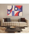 Obraz z figur geometrycznych - Foletowa abstrakcja do salonu