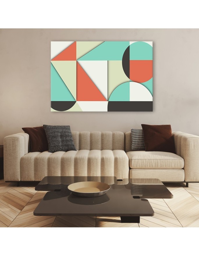 Krajobraz z figur geometrycznych - Abstrakcja do salonu na ścianę