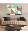 Krajobraz z figur geometrycznych - Abstrakcja do salonu na ścianę