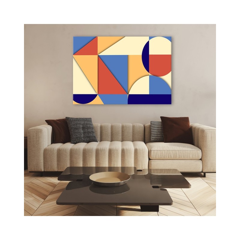 Wandbild für Wohnzimmer - Geometrische Abstraktionsformen | Feeby