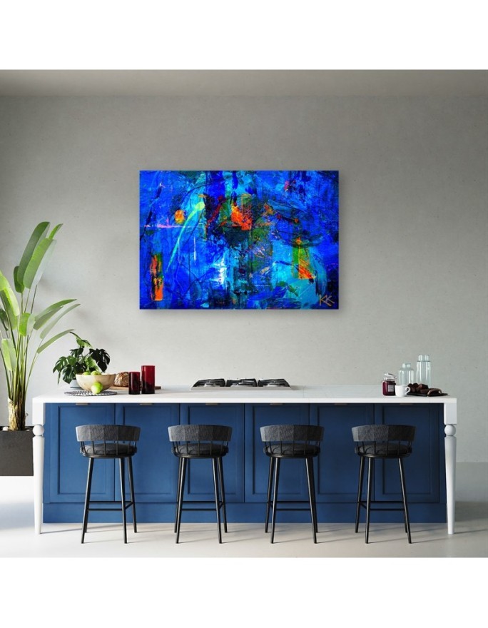 Canvas prints - Blue abstraction hand painted | FEEBY