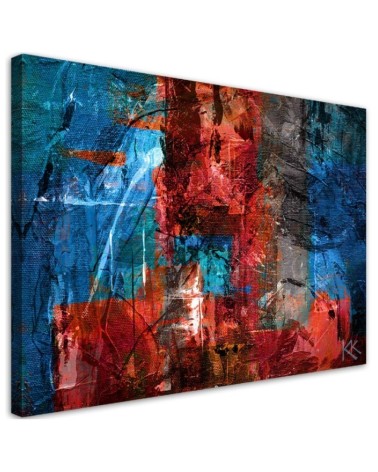 Bild auf Leinwand - Rote handgemalt Abstrakt | Feeby