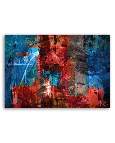 Bild auf Leinwand - Rote handgemalt Abstrakt | Feeby