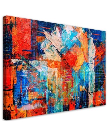 Dekoratives Leinwandbild - Bunte Handgemalt Abstrakt 3D | Feeby