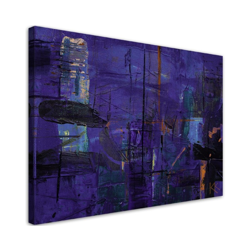 Leinwanddruck - Lila handgemalte Abstraktion | Feeby