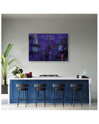 Leinwanddruck - Lila handgemalte Abstraktion | Feeby