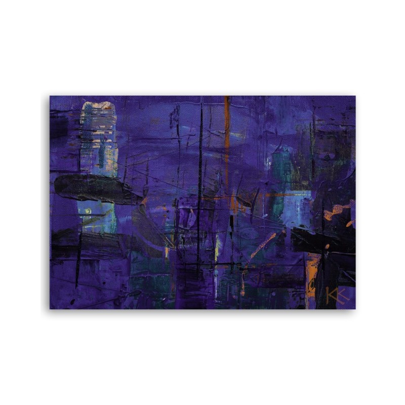 Leinwanddruck - Lila handgemalte Abstraktion | Feeby