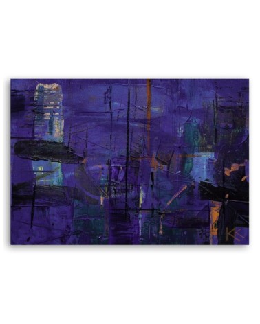 Leinwanddruck - Lila handgemalte Abstraktion | Feeby