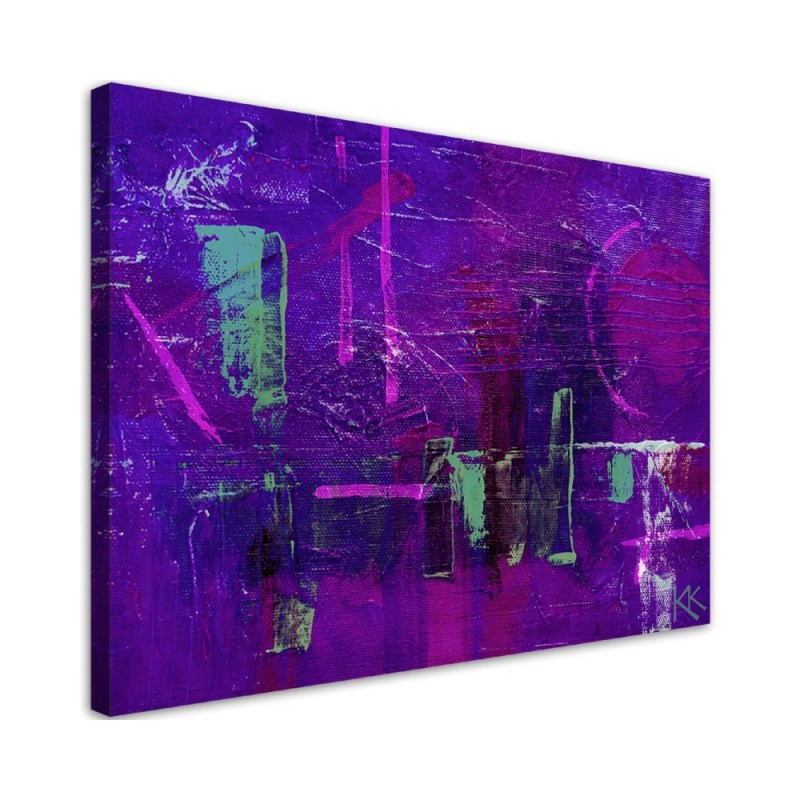 Bild auf Leinwand - Lila handgemalte Abstraktion | Feeby
