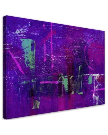 Bild auf Leinwand - Lila handgemalte Abstraktion | Feeby
