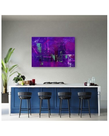 Bild auf Leinwand - Lila handgemalte Abstraktion | Feeby