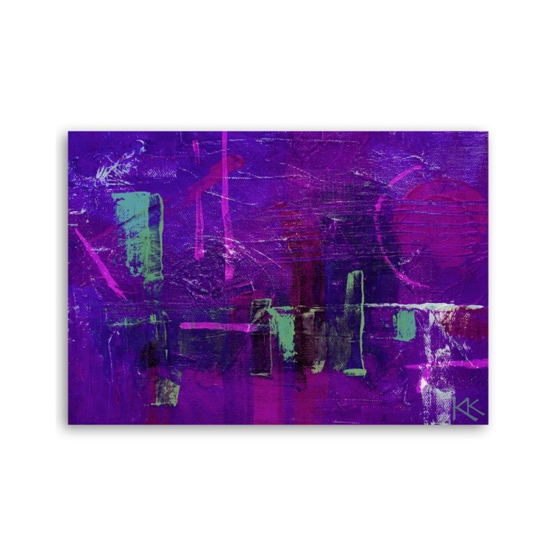 Bild auf Leinwand - Lila handgemalte Abstraktion | Feeby