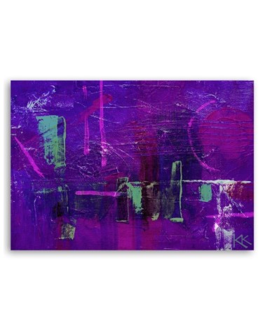 Bild auf Leinwand - Lila handgemalte Abstraktion | Feeby