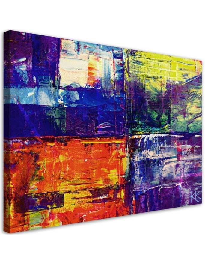 Leinwandbild - Bunte handgemalte Abstrakt | Feeby