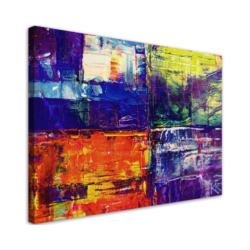 Leinwandbild - Bunte handgemalte Abstrakt | Feeby