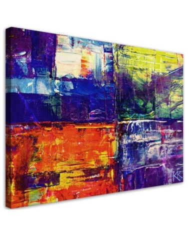 Leinwandbild - Bunte handgemalte Abstrakt | Feeby