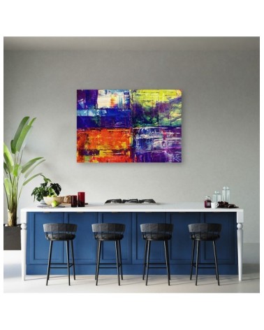 Leinwandbild - Bunte handgemalte Abstrakt | Feeby