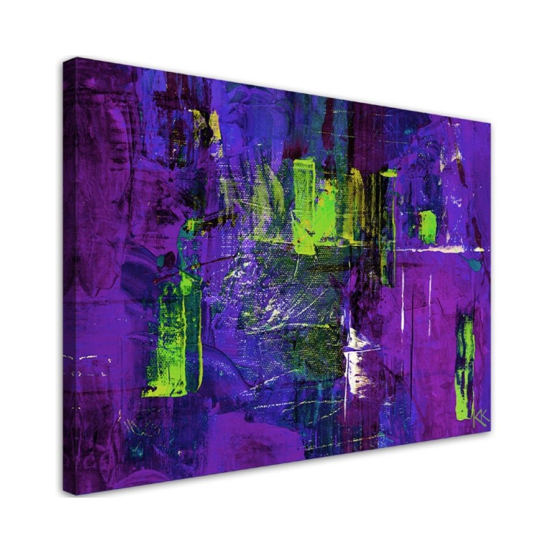 Leinwandbild - Lila handgemalte Abstraktion | Feeby