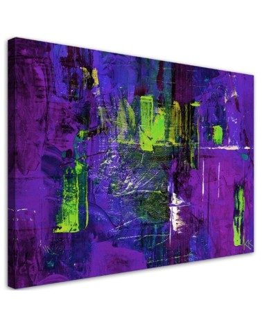 Colourful modern Canvas painting - Purple abstraction hand painted | FEEBY
