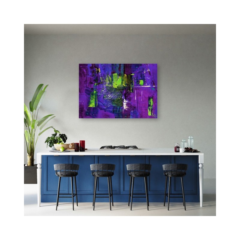 Leinwandbild - Lila handgemalte Abstraktion | Feeby