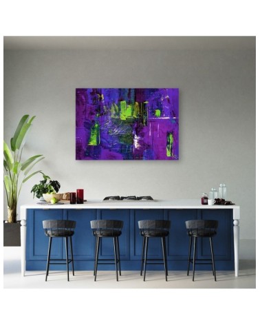 Leinwandbild - Lila handgemalte Abstraktion | Feeby
