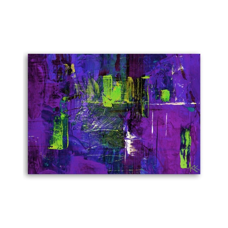 Leinwandbild - Lila handgemalte Abstraktion | Feeby