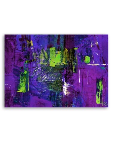 Leinwandbild - Lila handgemalte Abstraktion | Feeby