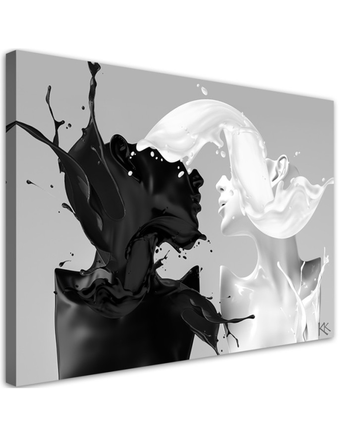 Leinwandbild - Kaffee und Milch Paar Liebe | Feeby