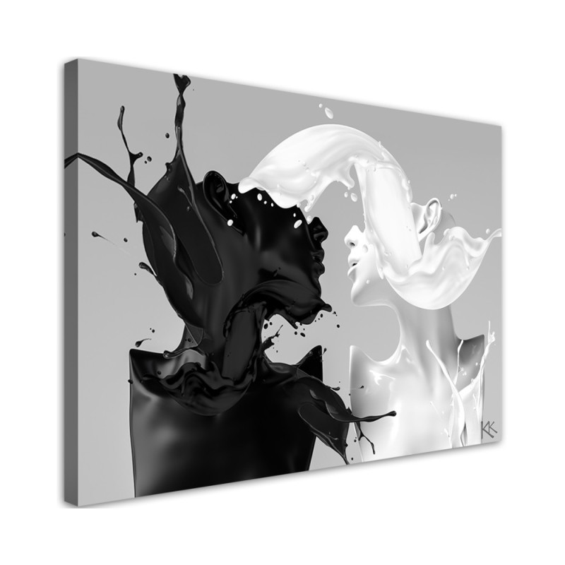 Leinwandbild - Kaffee und Milch Paar Liebe | Feeby