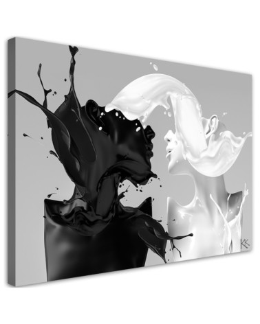 Canvas prints for bedroom over bed - Coffee and Milk black and white couple love | FEEBY