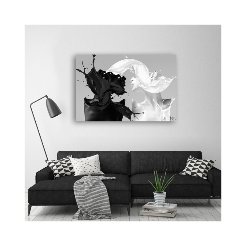 Leinwandbild - Kaffee und Milch Paar Liebe | Feeby