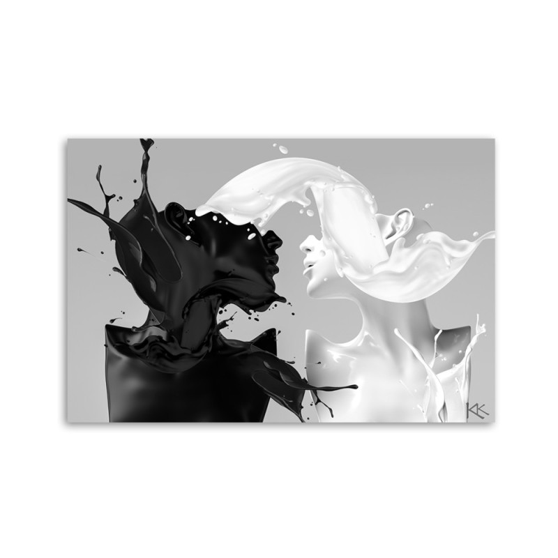 Leinwandbild - Kaffee und Milch Paar Liebe | Feeby