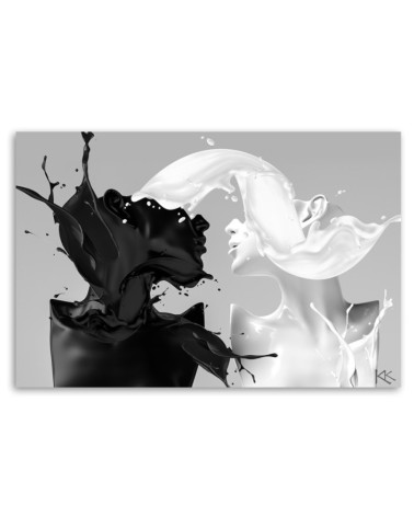 Leinwandbild - Kaffee und Milch Paar Liebe | Feeby