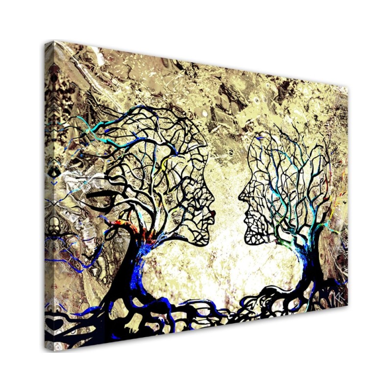 Leinwanddruck - Kussbaum Liebe Abstraktion | Feeby