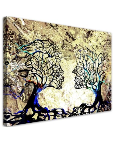 Leinwanddruck - Kussbaum Liebe Abstraktion | Feeby