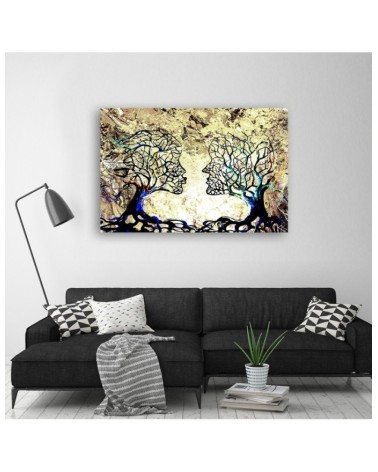 Leinwanddruck - Kussbaum Liebe Abstraktion | Feeby