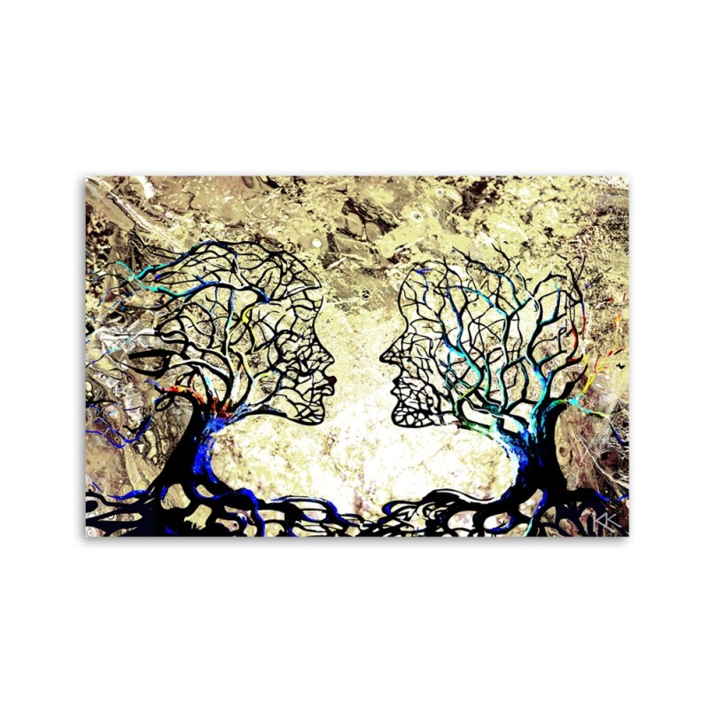 Leinwanddruck - Kussbaum Liebe Abstraktion | Feeby