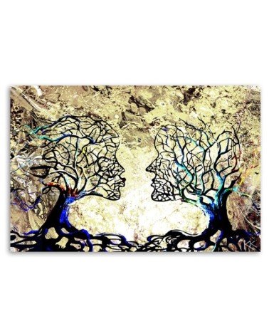 Leinwanddruck - Kussbaum Liebe Abstraktion | Feeby