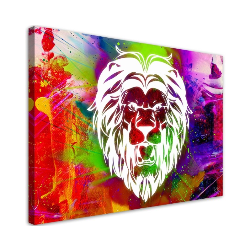 Bild auf Leinwand - Bunte Löwe Abstraktion | Feeby
