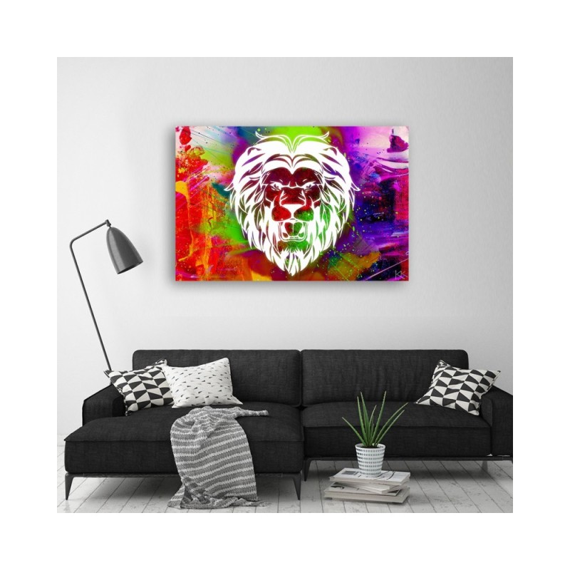 Bild auf Leinwand - Bunte Löwe Abstraktion | Feeby