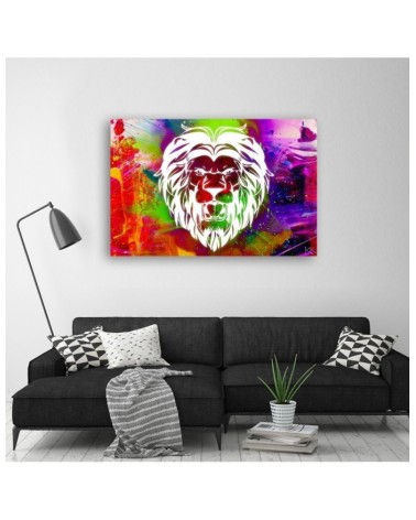 Bild auf Leinwand - Bunte Löwe Abstraktion | Feeby