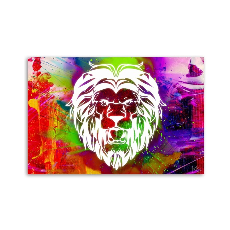 Bild auf Leinwand - Bunte Löwe Abstraktion | Feeby