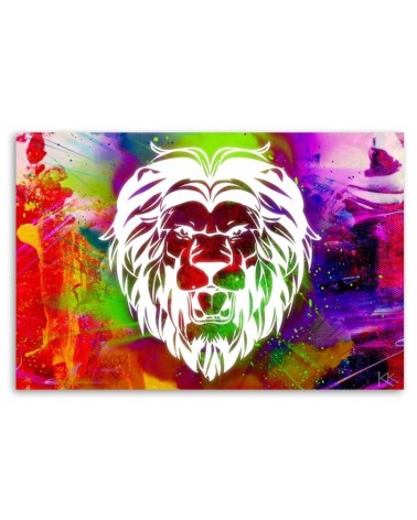 Bild auf Leinwand - Bunte Löwe Abstraktion | Feeby