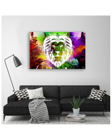 Leinwandbild - Bunte Löwe Abstraktion | Feeby