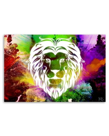Leinwandbild - Bunte Löwe Abstraktion | Feeby
